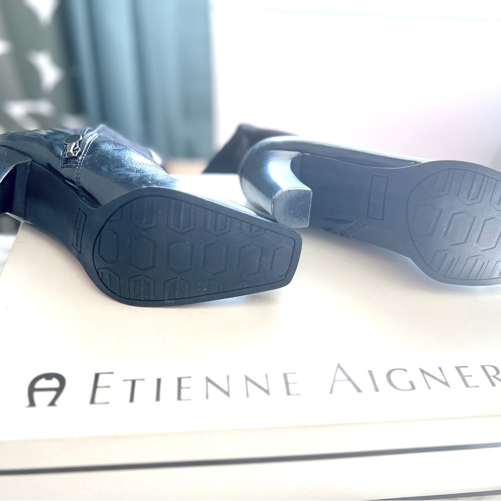 Etienne Aigner Black Heeled Boots - Picture 2 of 5